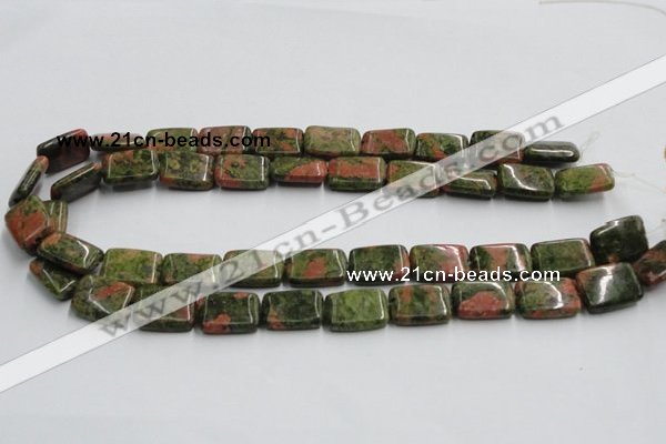 CUG53 16 inches 13*18mm rectangle natural unakite gemstone beads