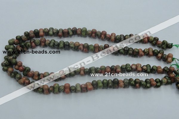 CUG65 16 inches 8*12mm bone natural unakite gemstone beads wholesale