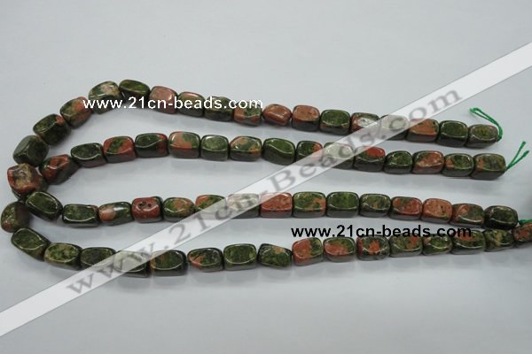 CUG67 15.5 inches 8*12mm nuggets unakite gemstone beads wholesale