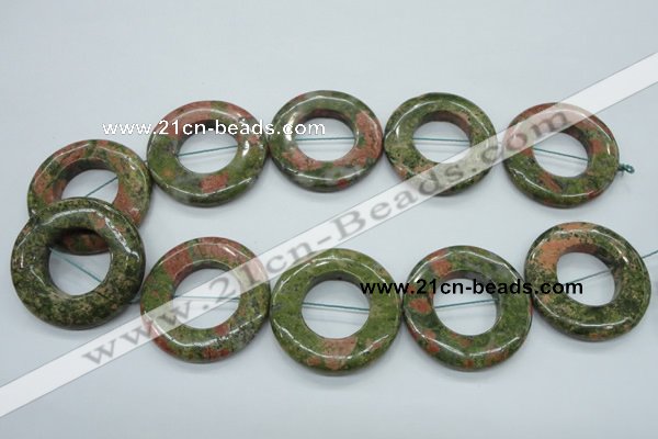 CUG77 15.5 inches 40mm donut unakite gemstone beads wholesale