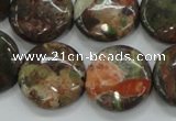 CUJ01 15.5 inches 20mm flat round autumn jasper gemstone beads