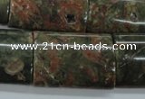 CUJ10 15.5 inches 22*30mm flat tube autumn jasper gemstone beads