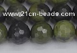 CUJ104 15.5 inches 12mm faceted round African green autumn jasper beads