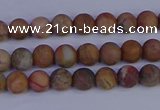 CVJ10 15.5 inches 4mm round matte venus jasper beads wholesale