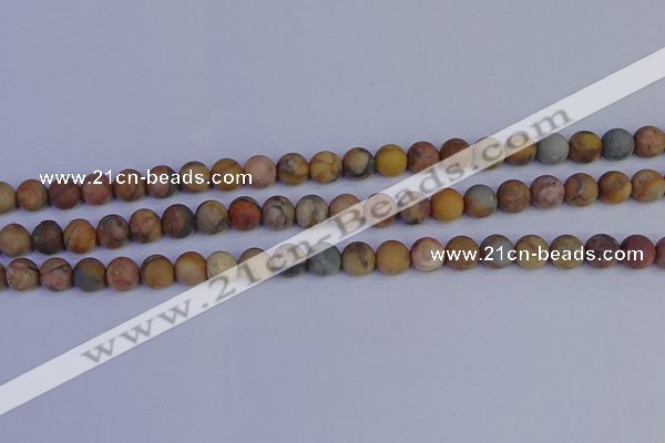 CVJ12 15.5 inches 8mm round matte venus jasper beads wholesale