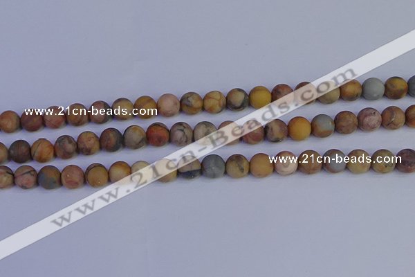 CVJ14 15.5 inches 10mm round matte venus jasper beads wholesale