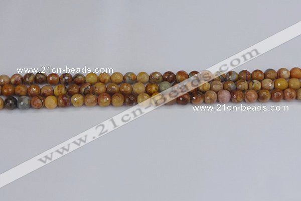 CVJ21 15.5 inches 4mm faceted round venus jasper beads wholesale