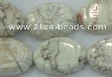 CWB01 15.5 inches 18*25mm carved oval natural white howlite gemstone beads