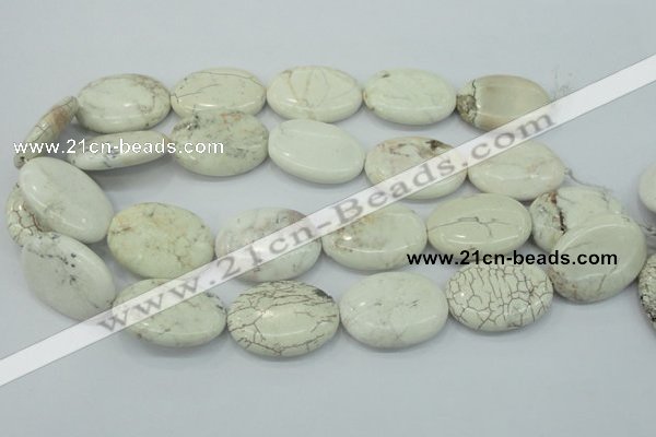 CWB02 15.5 inches 25*35mm oval natural white howlite gemstone beads