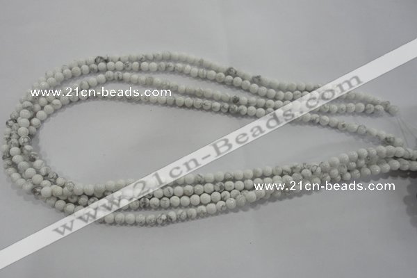 CWB200 15.5 inches 4mm round natural white howlite beads wholesale