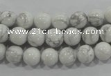 CWB202 15.5 inches 8mm round natural white howlite beads wholesale