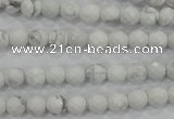 CWB211 15.5 inches 6mm faceted round natural white howlite beads