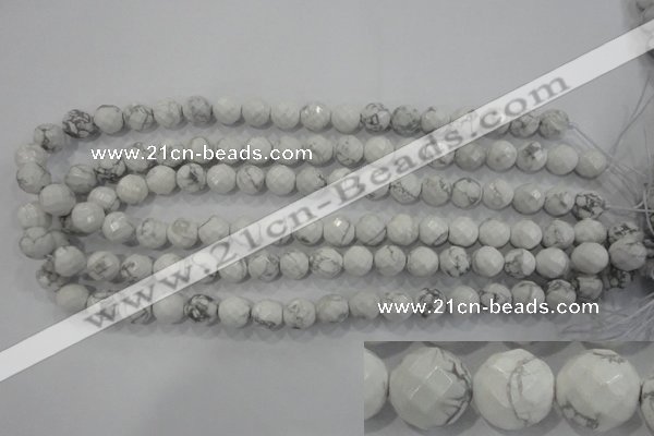 CWB213 15.5 inches 10mm faceted round natural white howlite beads