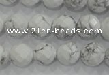 CWB214 15.5 inches 12mm faceted round natural white howlite beads