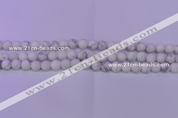 CWB221 15.5 inches 6mm round matte white howlite beads