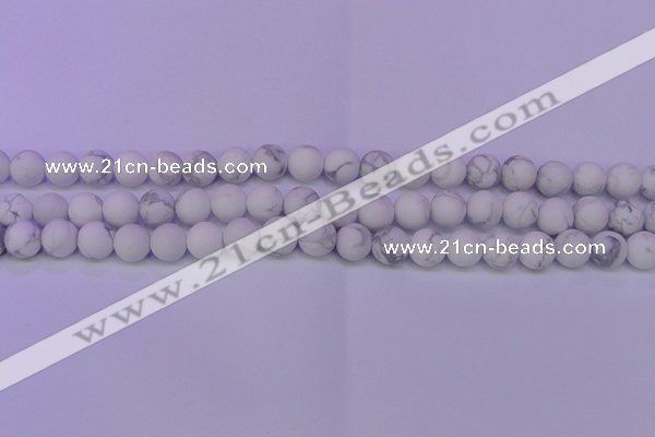 CWB224 15.5 inches 12mm round matte white howlite beads