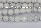 CWB230 15.5 inches 4mm faceted round white howlite beads