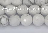 CWB232 15.5 inches 8mm faceted round white howlite beads