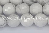 CWB233 15.5 inches 10mm faceted round white howlite beads