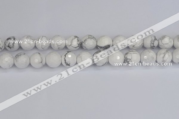 CWB234 15.5 inches 12mm faceted round white howlite beads