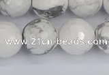 CWB235 15.5 inches 14mm faceted round white howlite beads