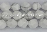 CWB239 15.5 inches 8mm faceted nuggets white howlite beads