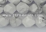 CWB240 15.5 inches 10mm faceted nuggets white howlite beads