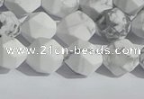 CWB245 15.5 inches 8mm faceted nuggets matte white howlite beads