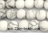 CWB271 15 inches 6mm round matte howlite turquoise beads