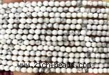 CWB278 15 inches 4mm faceted round white howlite beads