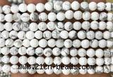 CWB279 15 inches 6mm faceted round white howlite beads