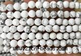 CWB280 15 inches 8mm faceted round white howlite beads