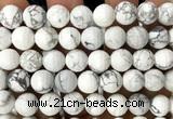 CWB282 15 inches 12mm faceted round white howlite beads
