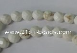 CWB300 15.5 inches 4mm faceted round howlite turquoise beads