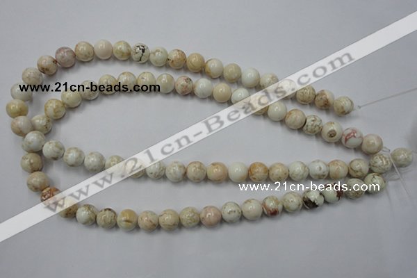 CWB314 15.5 inches 12mm round natural howlite turquoise beads