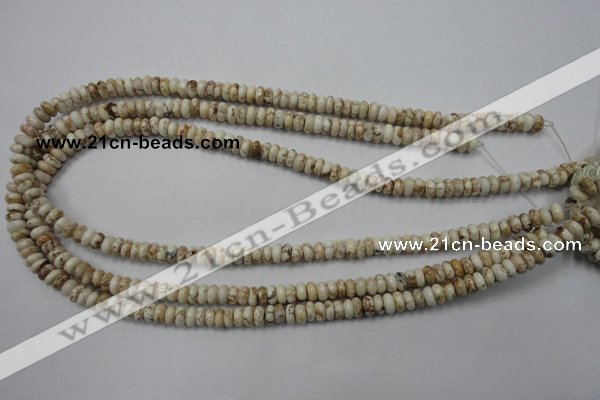 CWB320 15.5 inches 3*6mm rondelle natural howlite turquoise beads