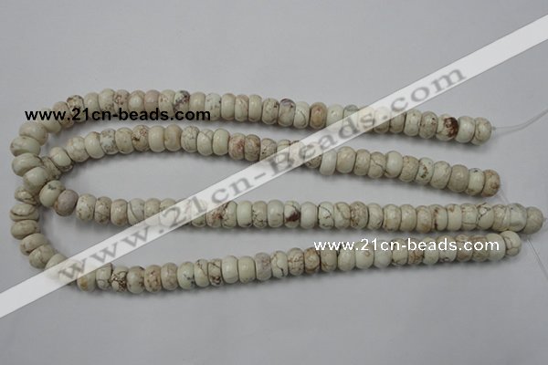 CWB322 15.5 inches 6*10mm rondelle howlite turquoise beads wholesale