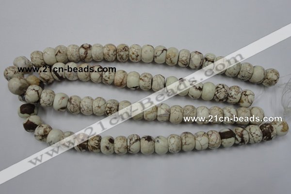 CWB323 15.5 inches 10*14mm rondelle howlite turquoise beads wholesale