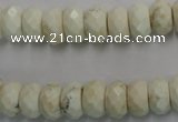 CWB327 15.5 inches 6*10mm faceted rondelle howlite turquoise beads