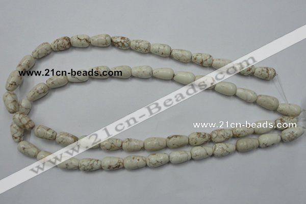 CWB331 15.5 inches 8*14mm teardrop howlite turquoise beads