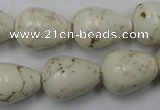 CWB333 15.5 inches 15*20mm teardrop howlite turquoise beads