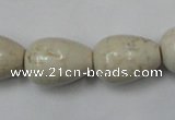 CWB334 15.5 inches 15*22mm teardrop howlite turquoise beads