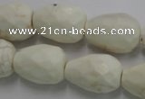 CWB338 15.5 inches 15*22mm faceted teardrop howlite turquoise beads