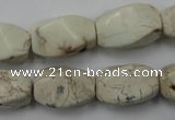 CWB340 15.5 inches 12*20mm twisted rice howlite turquoise beads