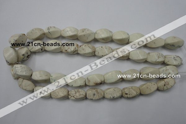 CWB340 15.5 inches 12*20mm twisted rice howlite turquoise beads