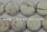 CWB345 15.5 inches 18mm flat round howlite turquoise beads