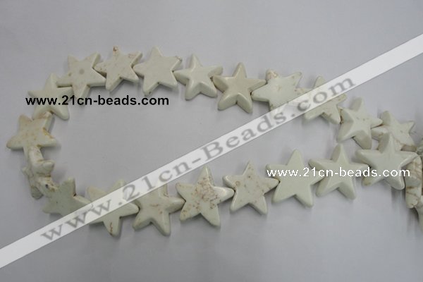 CWB379 15.5 inches 25*25mm star howlite turquoise beads wholesale