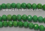 CWB390 15.5 inches 4mm faceted round howlite turquoise beads