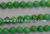 CWB391 15.5 inches 6mm faceted round howlite turquoise beads