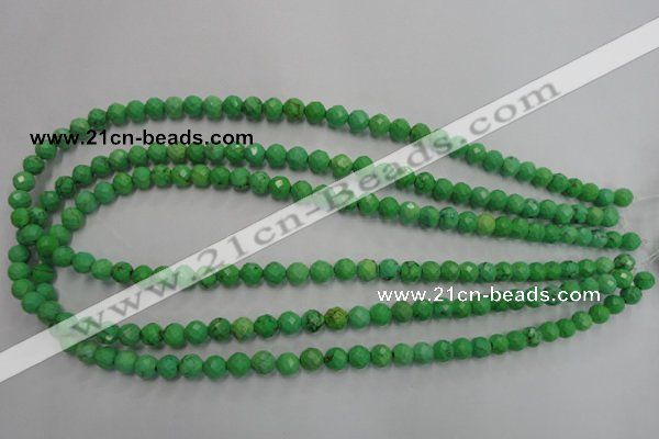 CWB391 15.5 inches 6mm faceted round howlite turquoise beads